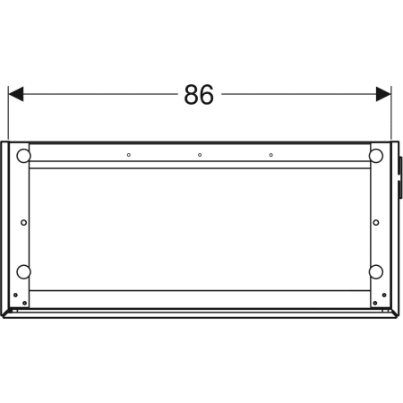 ONE Unterschrank für Waschtisch, mit zwei Schubladen, verkürzte Ausladung: 89.5x46.5x39.5cm, weiß