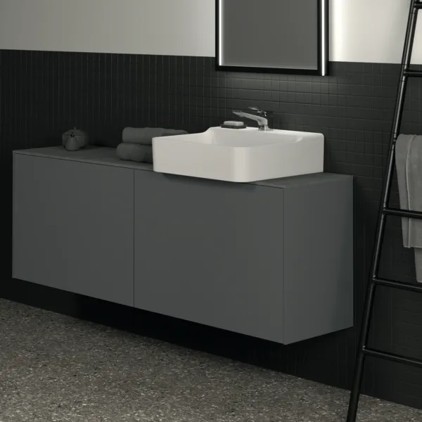 Ideal Standard Waschtischunterschrank „Conca“ 158,5 × 54 × 37,3 cm Anthrazit matt lackiert Ideal Standard Waschtischunterschrank „Conca“ 158,5 × 54 × 37,3 cm Anthrazit matt lackiert