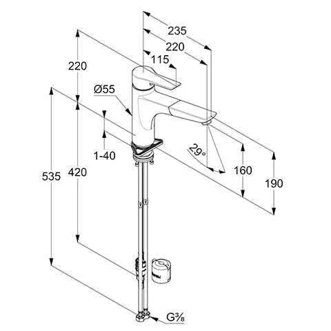 Kludi MIX SPT-EHM Spültisch-Armatur DN 15 mattschwarz