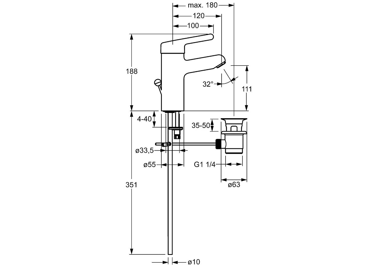 HansaMEDIPRO Waschtischarmatur HansaMEDIPRO 0161 Kupferrohr Zugstangenablaufgarnitur Ausladung 120 mm DN15 Chrom HansaMEDIPRO Waschtischarmatur HansaMEDIPRO 0161 Kupferrohr Zugstangenablaufgarnitur Ausladung 120 mm DN15 Chrom