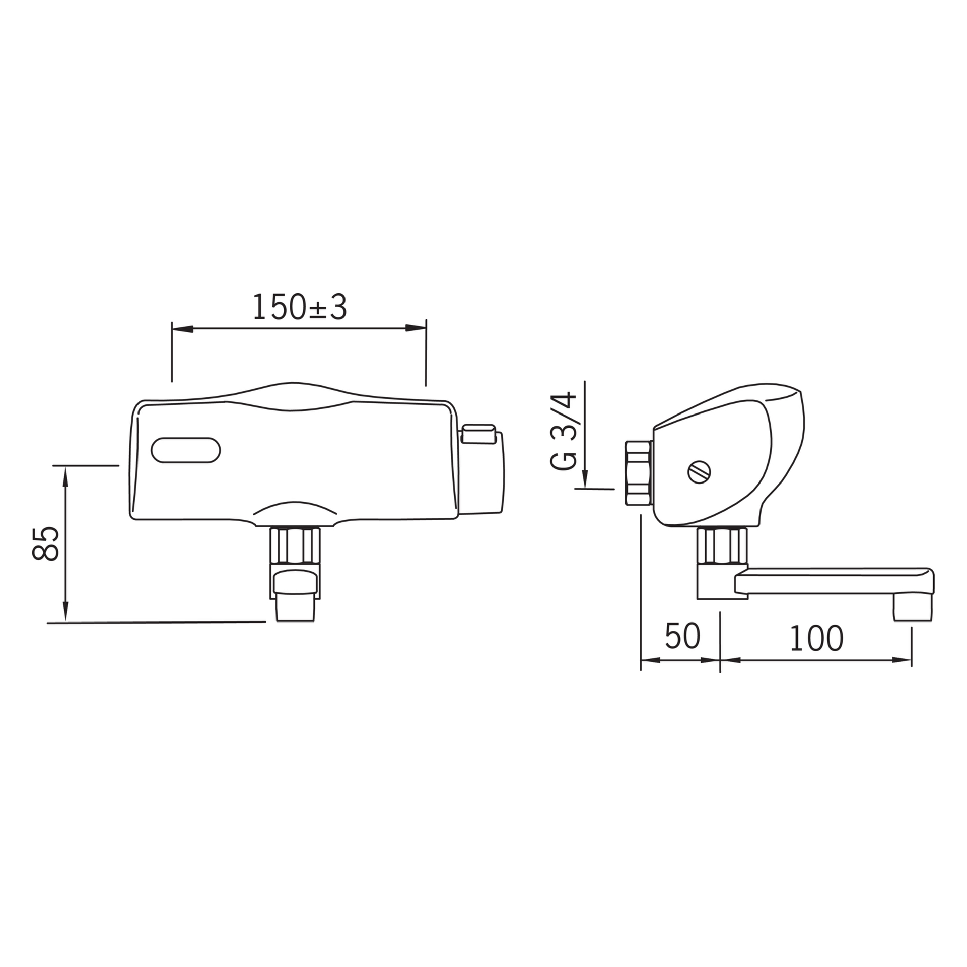 HansaELECTRA Waschtischbatterie HansaELECTRA 6446 6 V Ausladung 100 mm DN15 Chrom HansaELECTRA Waschtischbatterie HansaELECTRA 6446 6 V Ausladung 100 mm DN15 Chrom