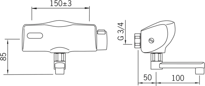 HansaELECTRA Waschtischbatterie HansaELECTRA 6446 6 V Ausladung 100 mm DN15 Chrom HansaELECTRA Waschtischbatterie HansaELECTRA 6446 6 V Ausladung 100 mm DN15 Chrom