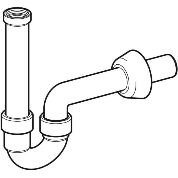 Rohrbogenveruchsverschluss für Waschbecken und Bidet, Abgang horizontal: d=40mm, G=1 1/4″, weiß-alpin