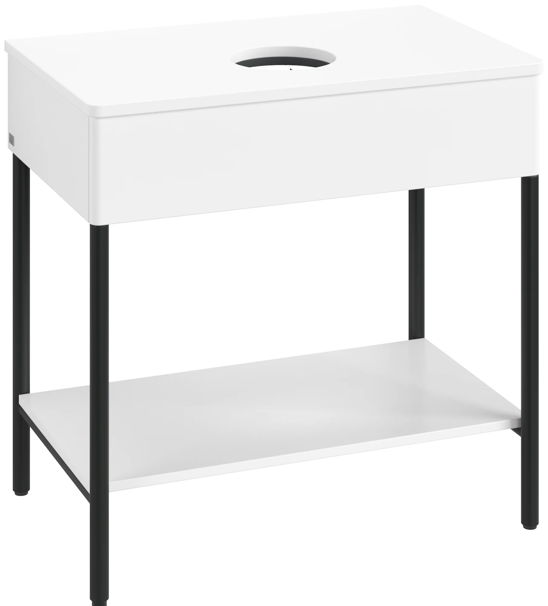 Villeroy & Boch Waschbeckenunterschrank Artis K63011, Eckig White Matt Lacquer, 800x782x500mm, Metallgestell, Push-to-open Funktion, 1 Auszug mit Antirutsch-Boden