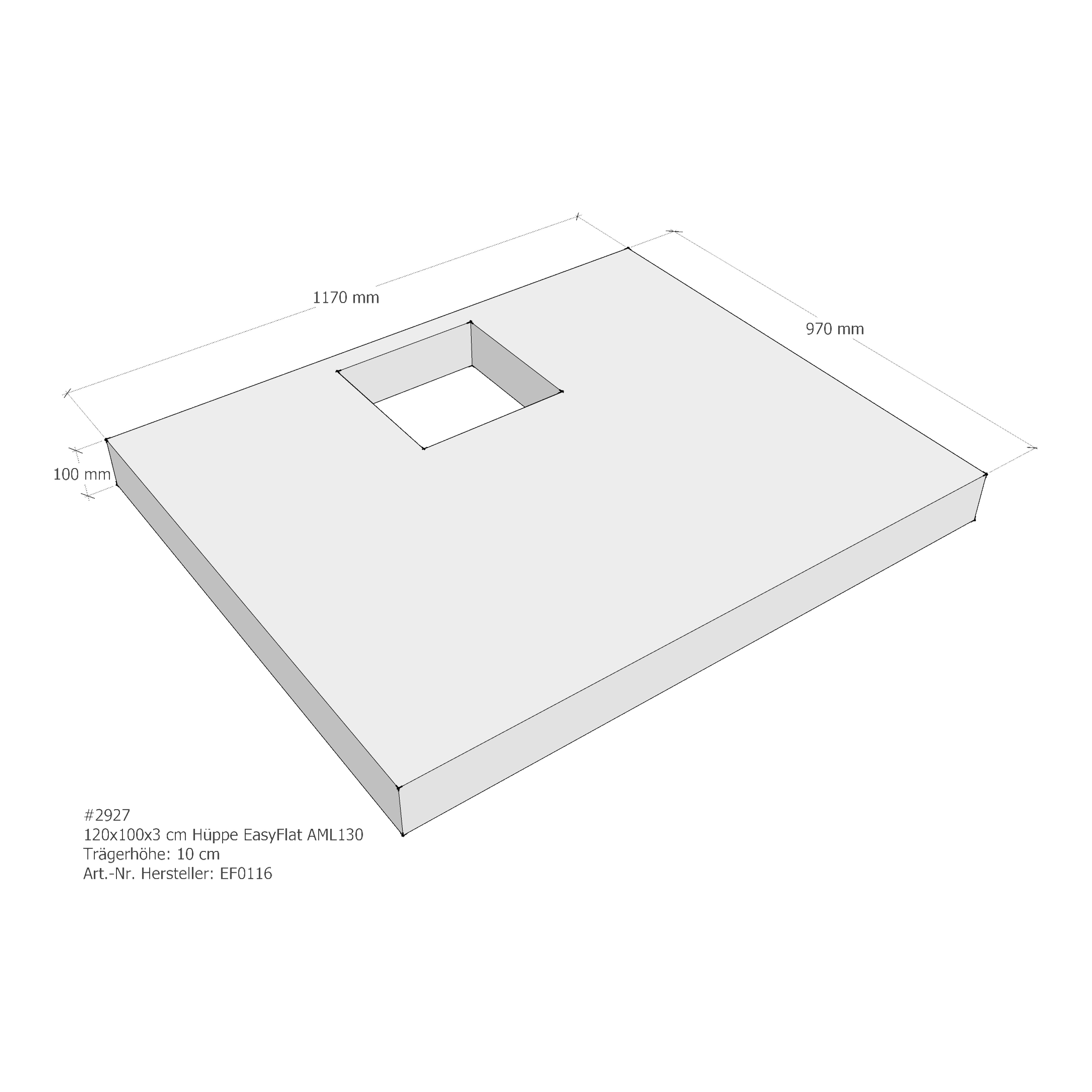 Duschwannenträger für Hüppe EasyFlat 120 × 100 × 3 cm
