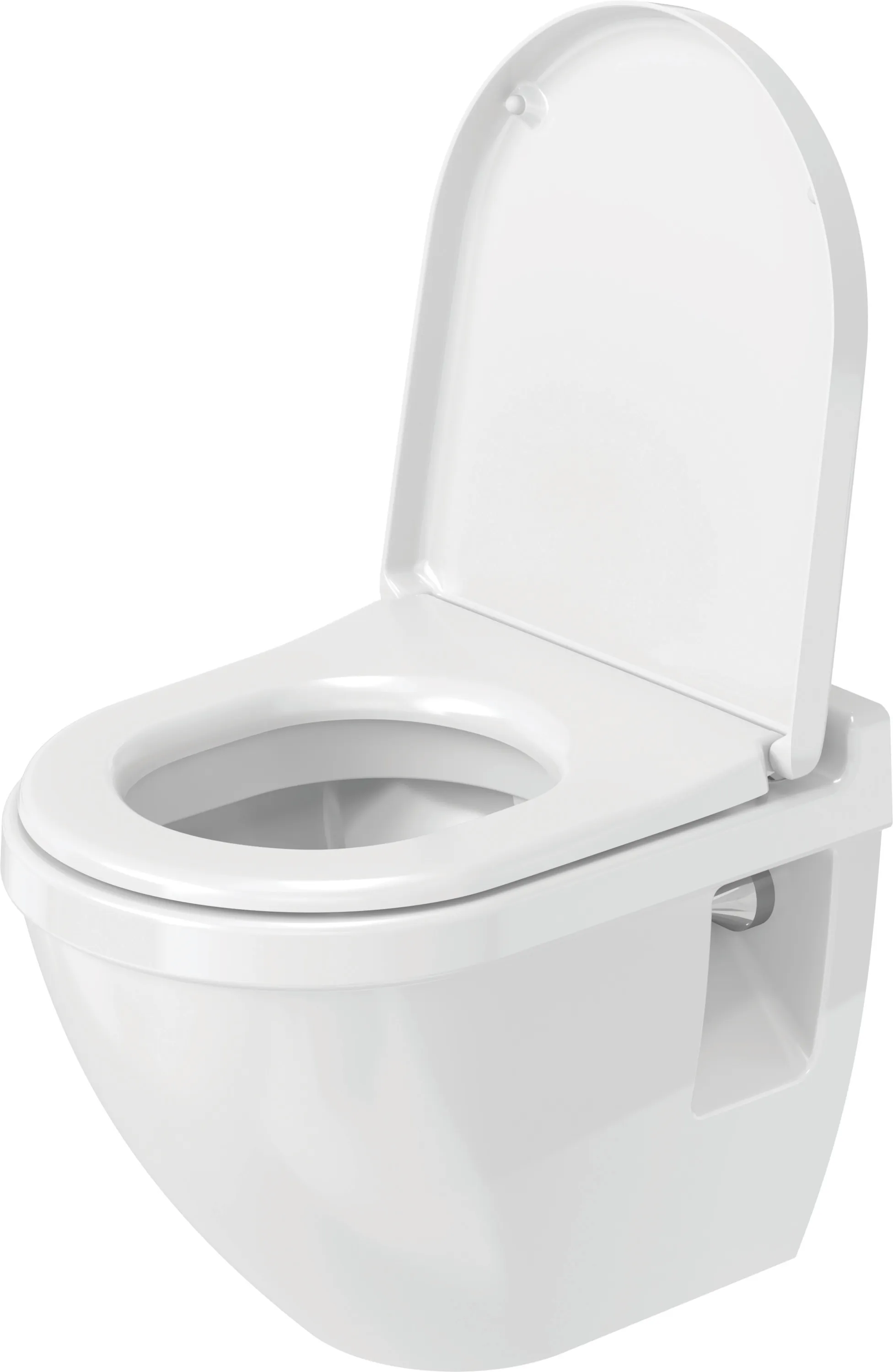 Wand-Tiefspül-WC Compact „Starck 3“ 36,5 × 35,5 × 48 cm, Befestigung sichtbar, mit Spülrand, Abgang waagerecht