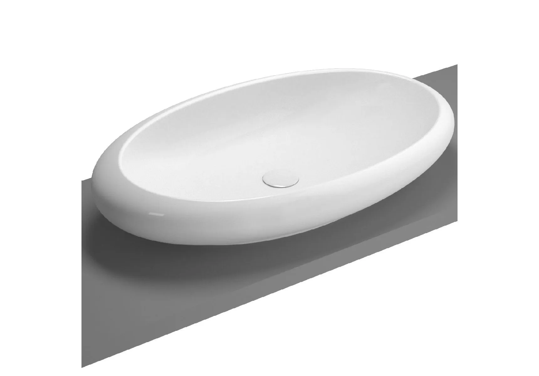 VitrA Istanbul Aufsatzschale oval 86 x 51 cm Weiß Hochglanz