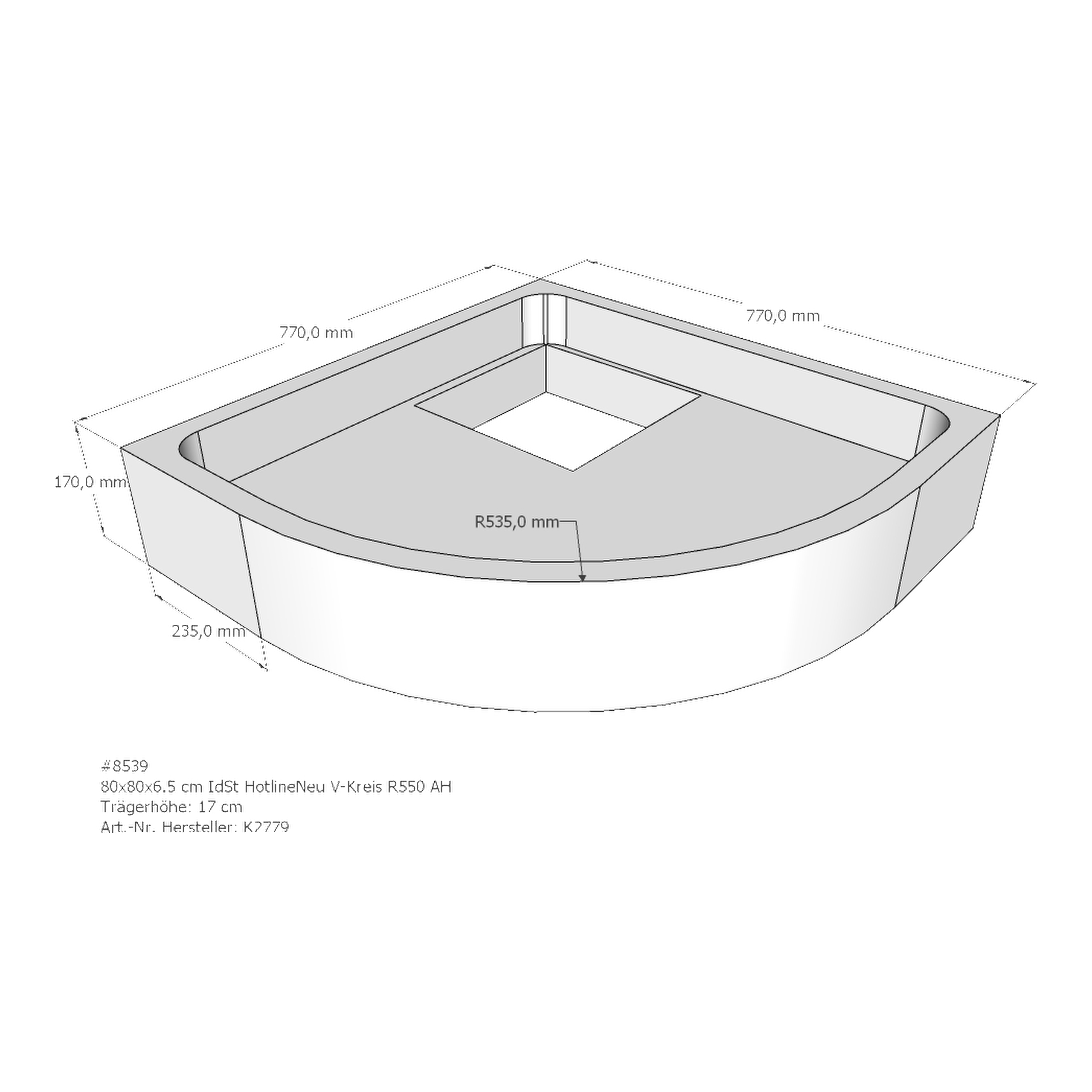 Duschwannenträger für Ideal Standard HotlineNeu 80 × 80 × 6,5 cm Duschwannenträger für Ideal Standard HotlineNeu 80 × 80 × 6,5 cm
