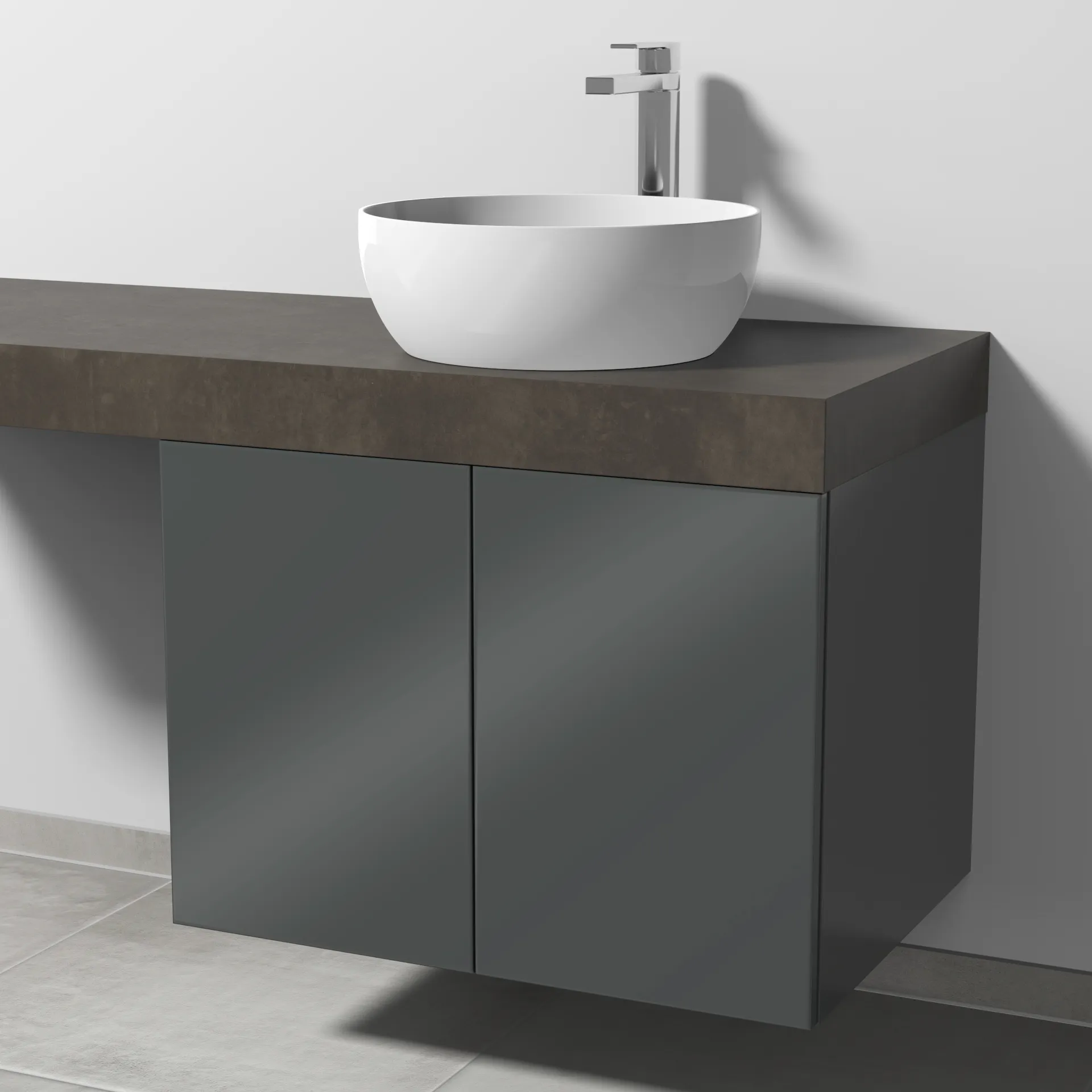 Sanipa Waschtischunterschrank „2morrow“ 700 × 510 × 520 mm in Anthrazit (glanz)