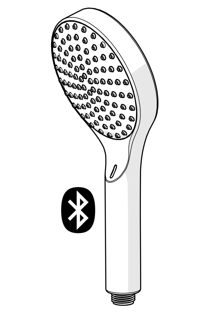 HansaACTIVEJET Handbrause HansaACTIVEJET Digital 8431 1-strahlig Bluetooth Chrom/Hellgrau