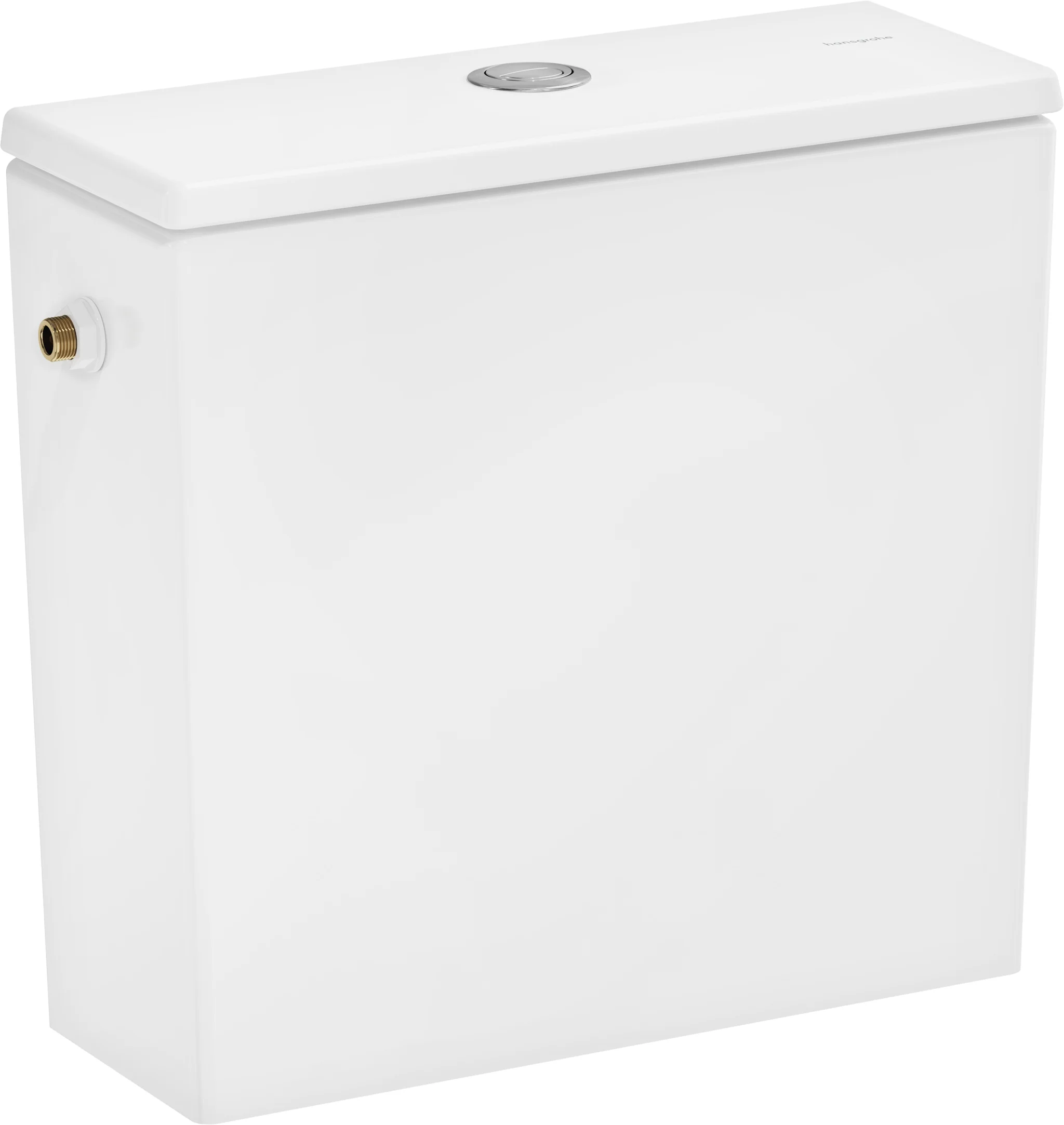 Hansgrohe EluPura Original Q Aufsatzspülkasten mit seitlichem Wasseranschluss, weiß, Typ 1, Vollmenge 6 l nach EN997, Bedienung über Druckknopf, duale Spülung