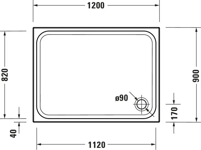 Duravit rechteck Duschwanne „D-Code“ 120 × 90 cm 