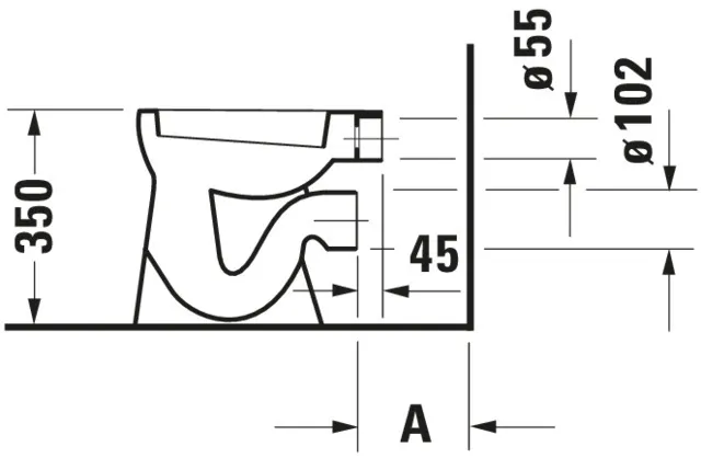 Stand-Tiefspül-WC „DuraPlus“ 30 × 35 × 39 cm in, mit Spülrand