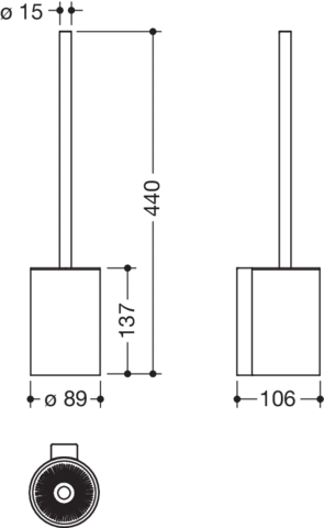 HEWI Toilettenbürstengarnitur „System 900“ 8,9 × 44 cm