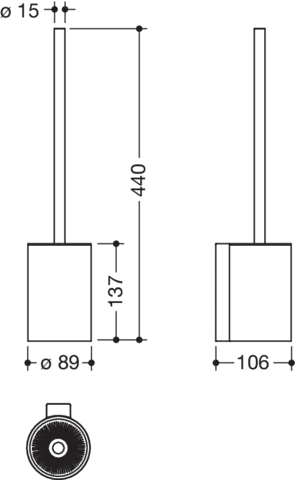HEWI Toilettenbürstengarnitur „System 900“ in Schwarz tiefmatt, Befestigung verdeckt HEWI Toilettenbürstengarnitur „System 900“ in Schwarz tiefmatt, Befestigung verdeckt