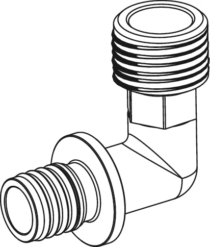 TECEflex Winkelübergangsnippel Dimension 25 × R 3/4", Siliziumbronze