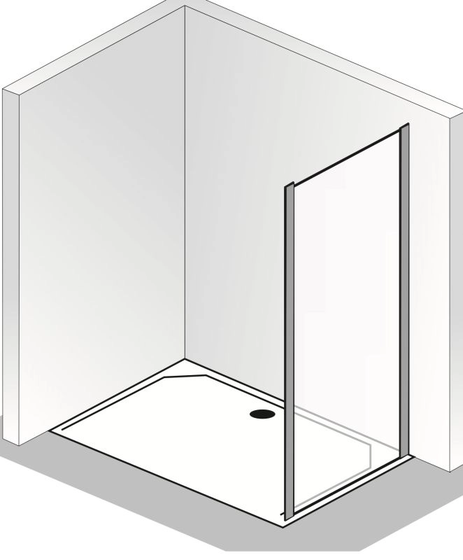 HSK gerahmte Seitenwand für Schiebetür „Favorit“ Glas Klar hell, Profile Alu Silber-matt, für #Türbreite#, H: 1850 mm HSK gerahmte Seitenwand für Schiebetür „Favorit“ Glas Klar hell, Profile Alu Silber-matt, für #Türbreite#, H: 1850 mm