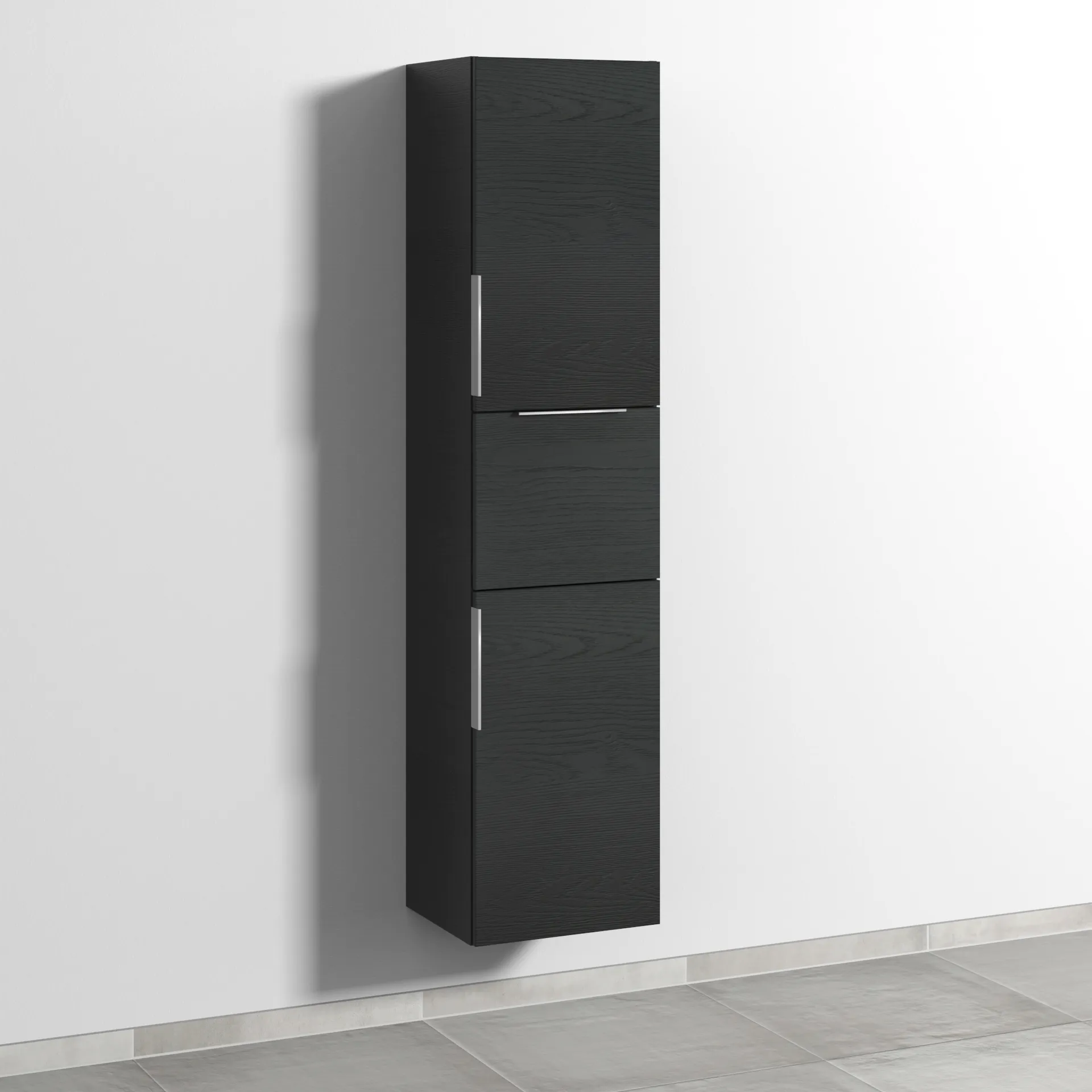 Sanipa Hochschrank „3way“ 400 × 1700 × 345 mm Anschlag rechts, in Black Oak, Anschlag rechts