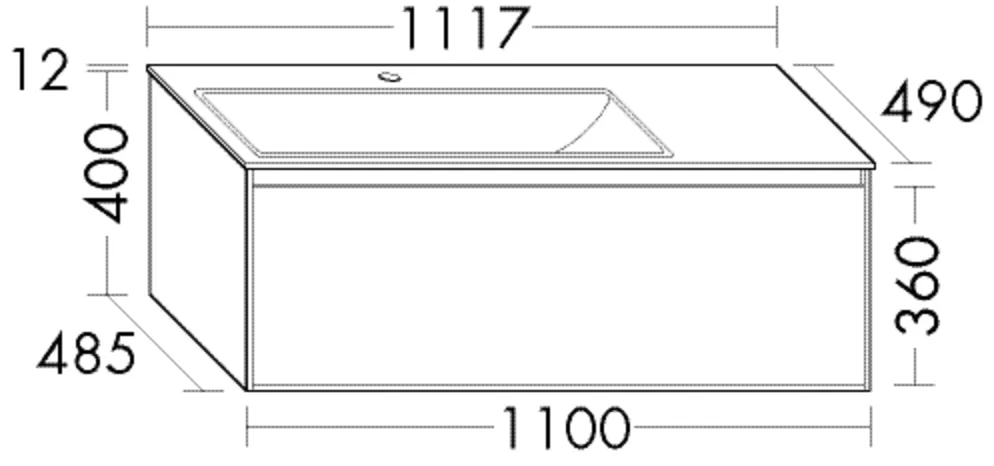 burgbad Badmöbelset „rc40Solitaire“ 115,7 × 45,2 cm in Eiche Schwarz