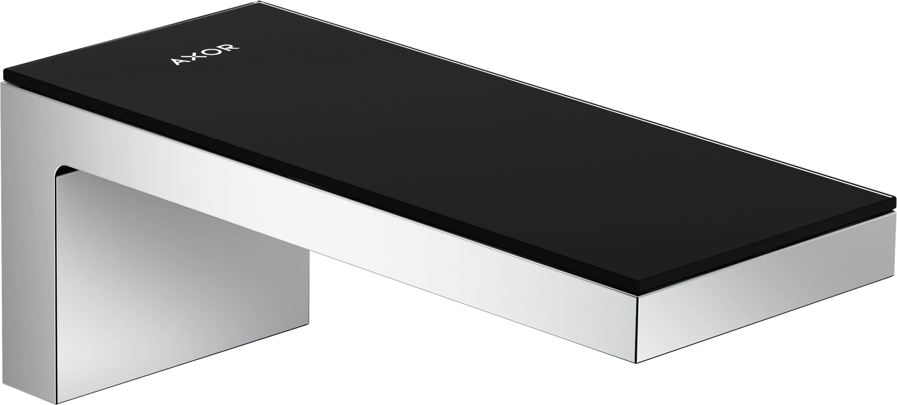 Hansgrohe AXOR MyEdition Wanneneinlauf schwarz/chrom, Ausladung 176 mm, Wandmontage, Metallabdeckplatte, max. Durchfluss 24 l/min bei 3 bar, Anschluss DN15