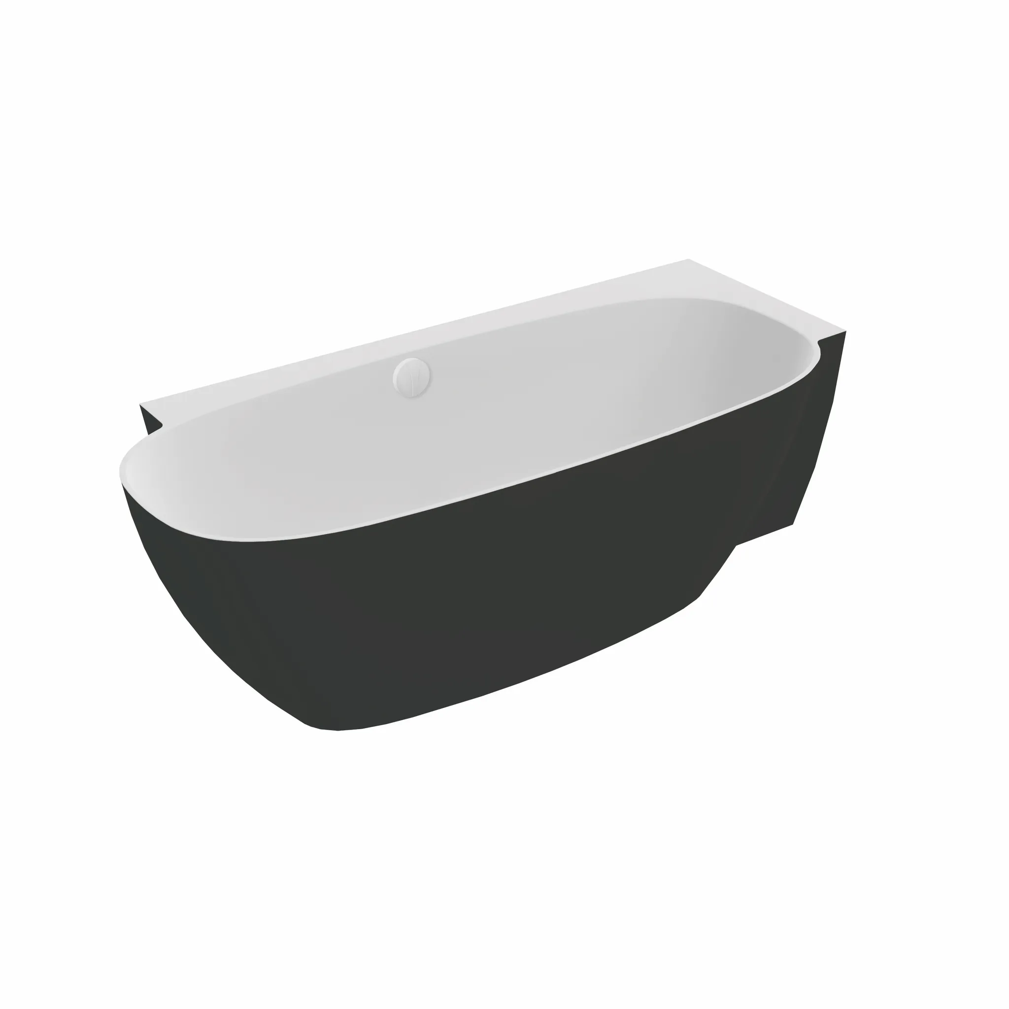 Hoesch Badewanne „LaBrillante“ vorwand oval 1800 × 800 mm, rechts in Weiß-Schwarz Hoesch Badewanne „LaBrillante“ vorwand oval 1800 × 800 mm, rechts in Weiß-Schwarz