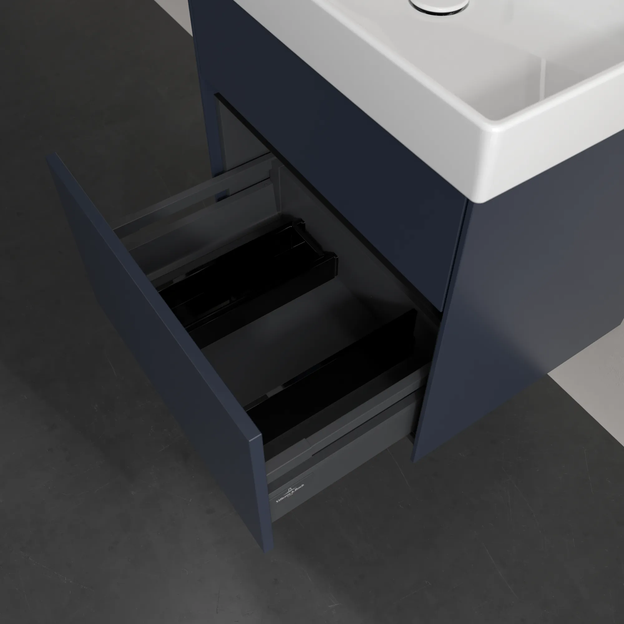 Villeroy & Boch Waschtischunterschrank „Collaro“ 554 × 546 × 444 mm Marine Blue, für Becken mittig, mit Beleuchtung, Soft Closing Villeroy & Boch Waschtischunterschrank „Collaro“ 554 × 546 × 444 mm Marine Blue, für Becken mittig, mit Beleuchtung, Soft Closing