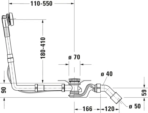 Duravit Ab- und Überlaufgarnitur für Badewannen Modell 792218 Duravit Ab- und Überlaufgarnitur für Badewannen Modell 792218
