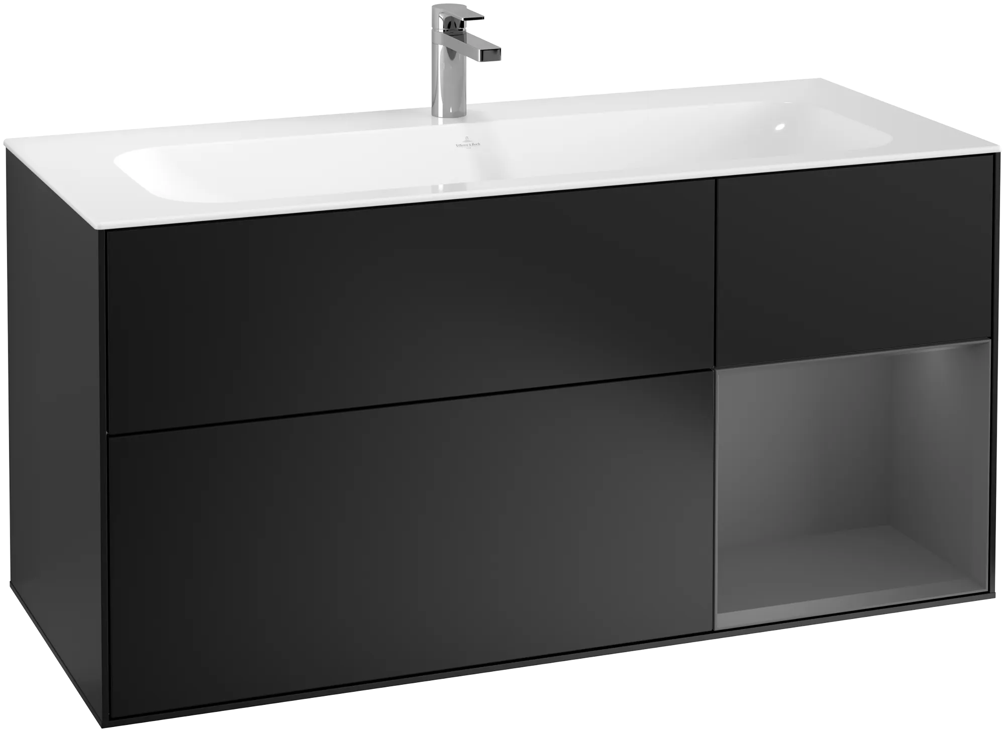 Villeroy & Boch Finion Waschbeckenunterschrank F07 1196x591x498mm Black Matt/Antithracite Matt