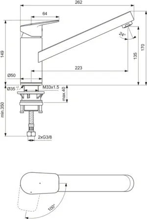 Ideal Standard Küchenarmatur Ceraplan BD310AA BlueStart Chrom, DN 15, Ausladung 223mm Ideal Standard Küchenarmatur Ceraplan BD310AA BlueStart Chrom, DN 15, Ausladung 223mm