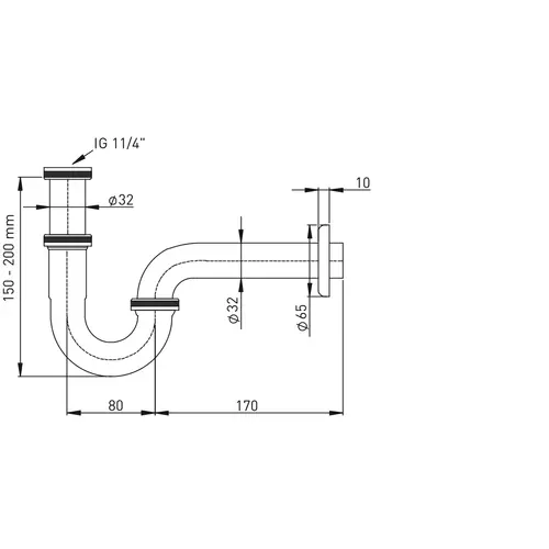 ASW Röhrengeruchverschluss 1 1/4″ × 32 mm Modell 100139