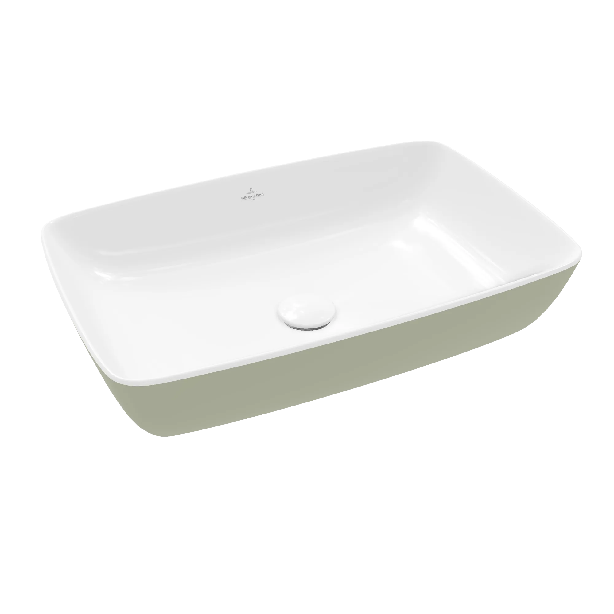 Villeroy & Boch Aufsatzwaschtisch aus TitanCeram „Artis“ 580 × 385 × 130 mm in Sage Green