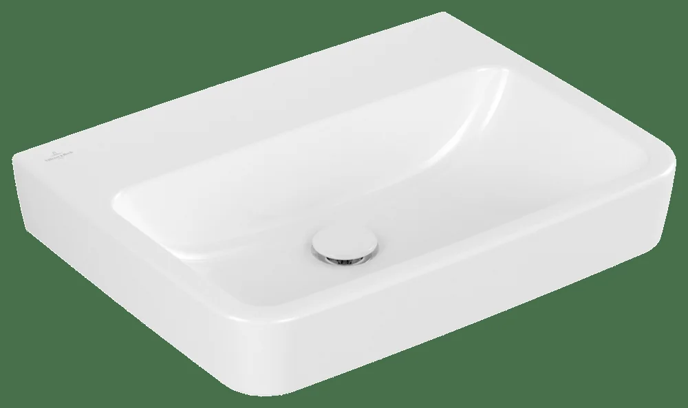 Villeroy & Boch O.novo Waschbecken 4A4163, 600x460mm, Eckig, ohne Überlauf, Weiß Alpin