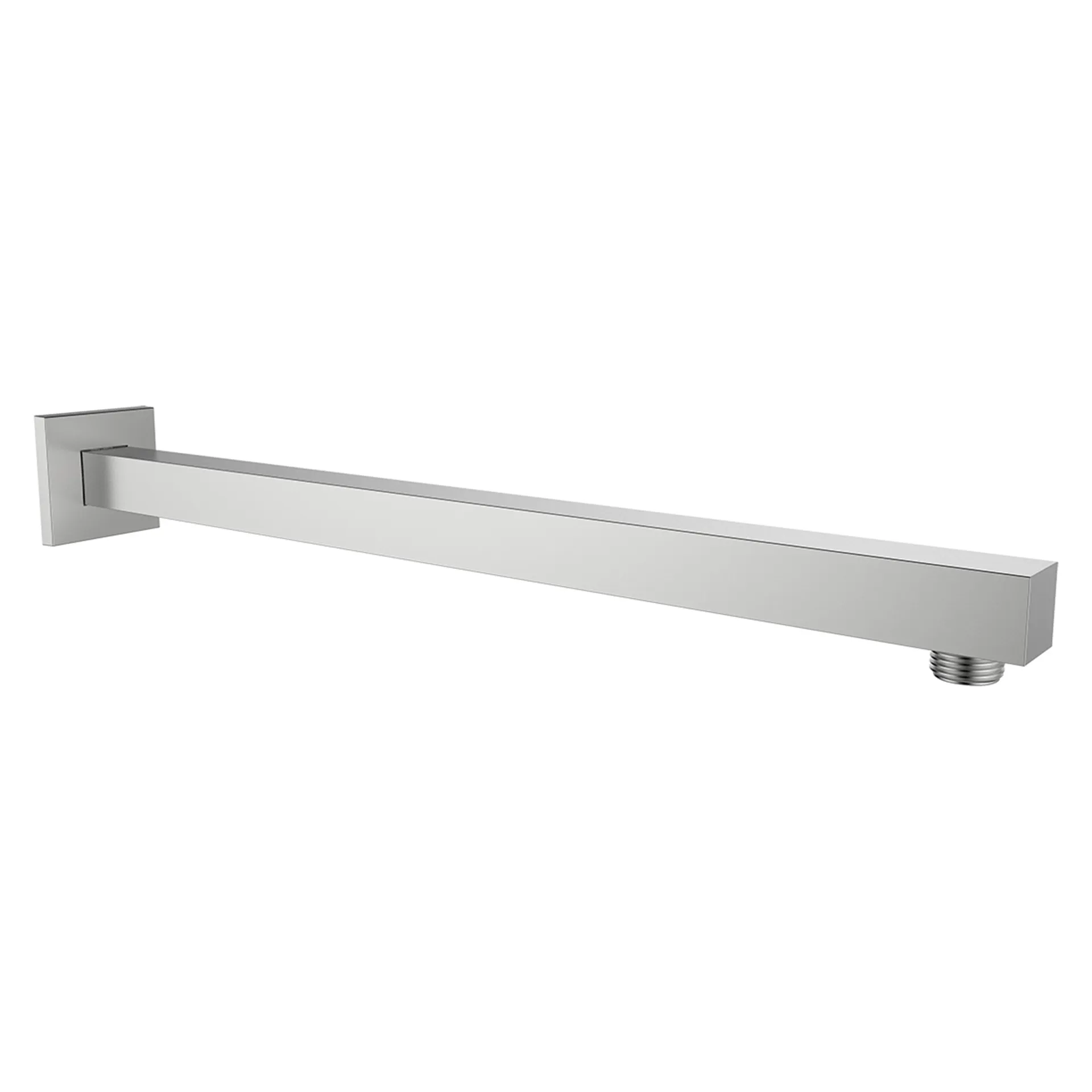 Brausewandarm, Edelstahl-Optik, quadratische Rosette, Ausladung 420mm, passend zu Kopfbrause HF504732441000 Brausewandarm, Edelstahl-Optik, quadratische Rosette, Ausladung 420mm, passend zu Kopfbrause HF504732441000