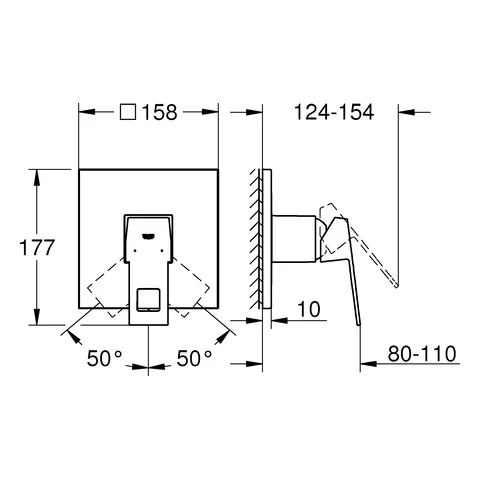 Einhand-Brausebatterie Eurocube 24061, Fertigmontageset für Rapido SmartBox, chrom Einhand-Brausebatterie Eurocube 24061, Fertigmontageset für Rapido SmartBox, chrom