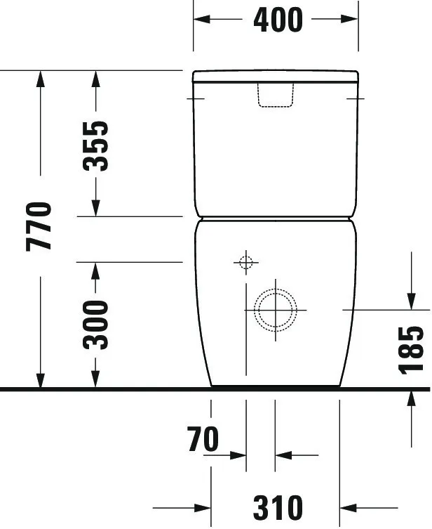 Duravit Qatego Stand-WC TS f. Kombination Rimless,Abg. Vario, Weiß HG