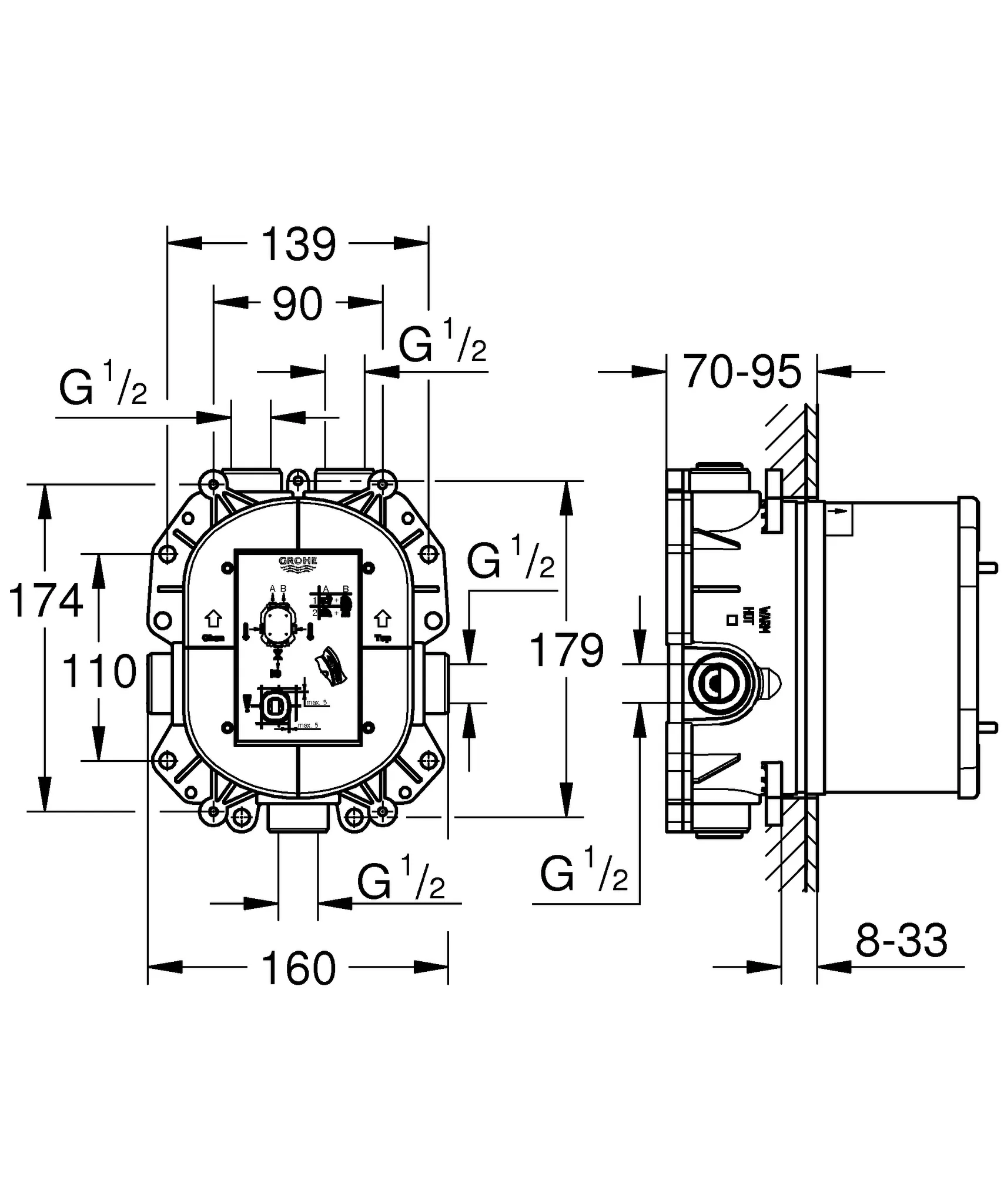 Grohe Rapido T Thermostate Unterputz-Thermostatbatterie für Grohtherm Special und Grohtherm F Grohe Rapido T Thermostate Unterputz-Thermostatbatterie für Grohtherm Special und Grohtherm F