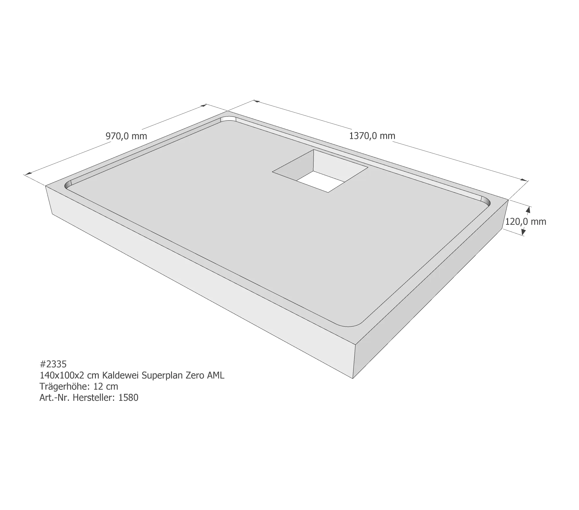 Duschwannenträger für Kaldewei Superplan Zero 140 × 100 × 2 cm Breite: 100 cm / Länge: 140 cm Duschwannenträger für Kaldewei Superplan Zero 140 × 100 × 2 cm Breite: 100 cm / Länge: 140 cm