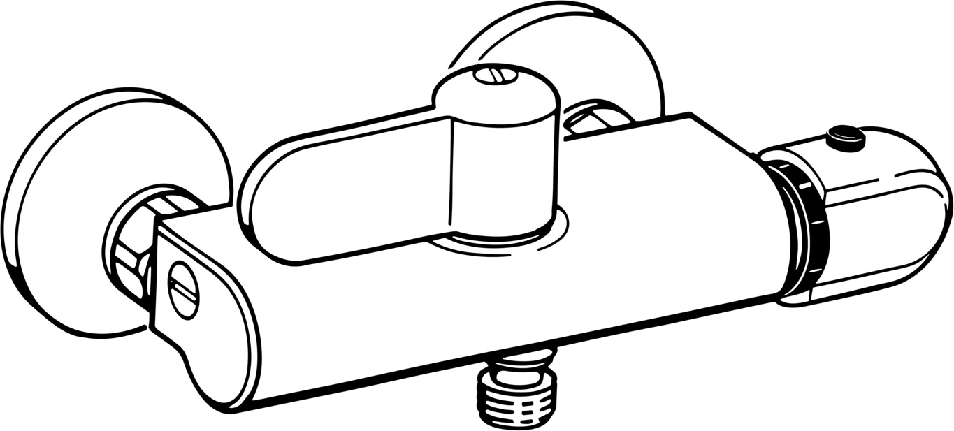 HansaTEMPRA Duscharmatur Wandmontage Thermostat Chrom
