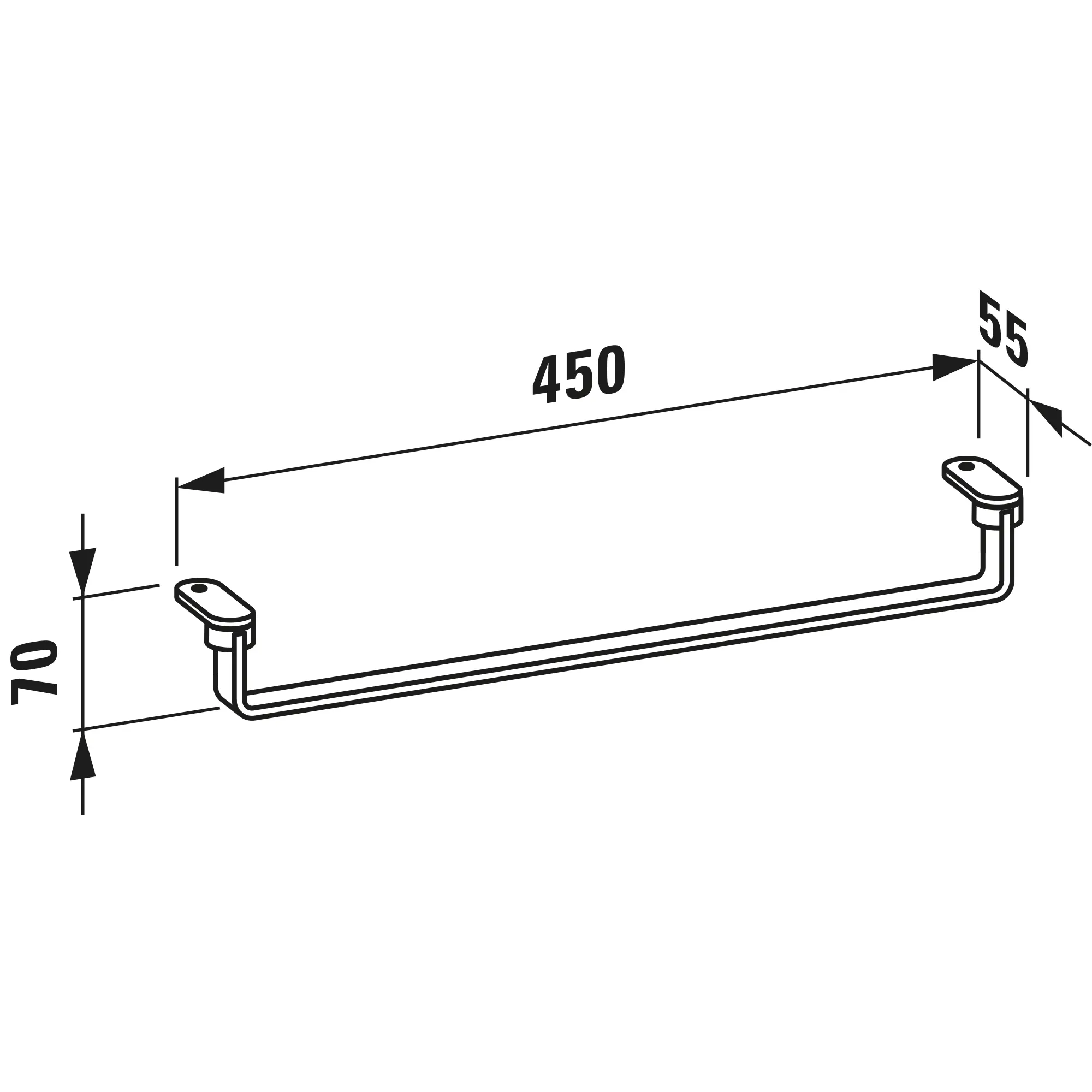 Laufen LANI Handtuchhalter Reling 450 mm, Edelstahl gebürstet Laufen LANI Handtuchhalter Reling 450 mm, Edelstahl gebürstet