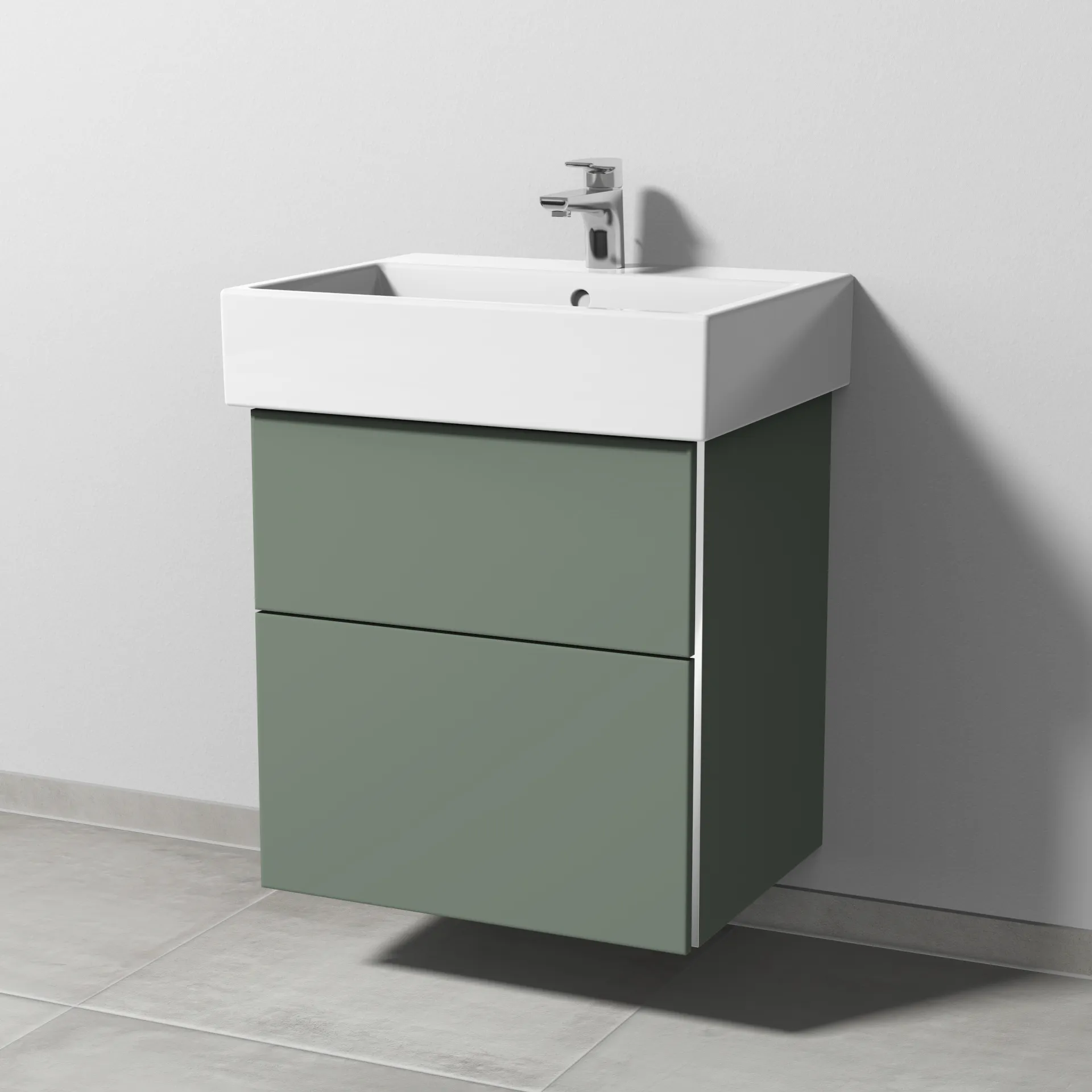 Sanipa Waschtischunterschrank „3way“ passend zu Keramik-Waschtische Vero Air von Duravit 550 × 591 × 447 mm in Soft-Green
