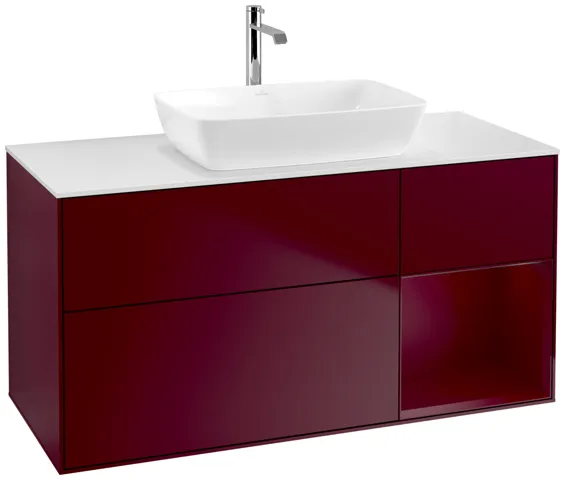 Villeroy & Boch Waschtischunterschrank „Finion“ für Schrankwaschtisch 1200 × 603 × 501 mm Peony Matt Lacquer, für Becken mittig, mit Hahnlochbohrung Villeroy & Boch Waschtischunterschrank „Finion“ für Schrankwaschtisch 1200 × 603 × 501 mm Peony Matt Lacquer, für Becken mittig, mit Hahnlochbohrung