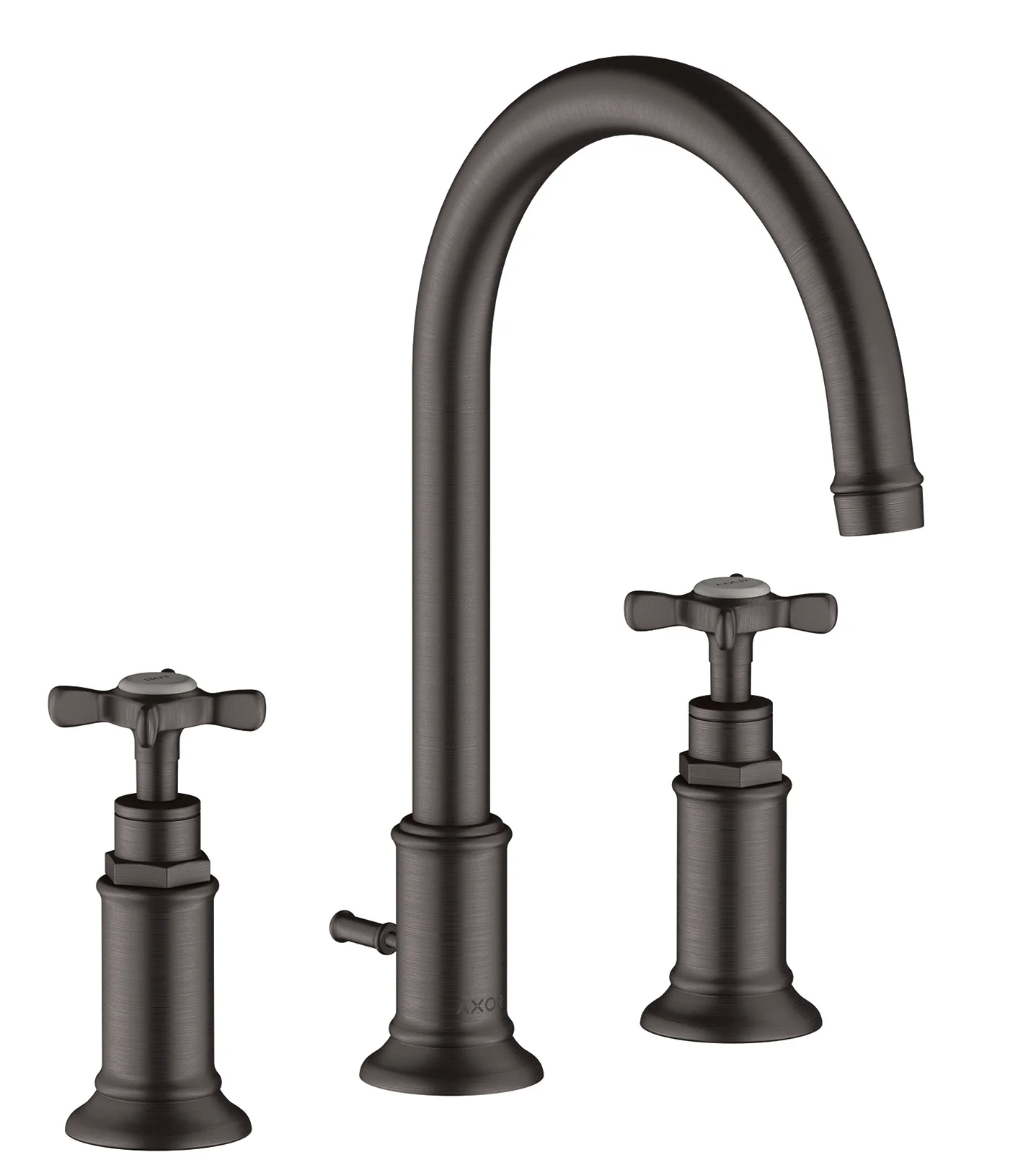 Hansgrohe AXOR Montreux 3-Loch Waschtischarmatur Brushed Black Chrome, ComfortZone 180, Ausladung 175 mm, Kreuzgriff, Laminarstrahl, max. Durchfluss 5 l/min Hansgrohe AXOR Montreux 3-Loch Waschtischarmatur Brushed Black Chrome, ComfortZone 180, Ausladung 175 mm, Kreuzgriff, Laminarstrahl, max. Durchfluss 5 l/min