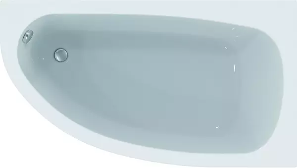 Badundu Badewanne Raumsparwanne rechteck 1600 × 900 mm, Fußablauf
