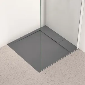 Ideal Standard Quadrat-Brausewanne Ultra Flat S i.life, 700x700x30 mm, Quarzgrau