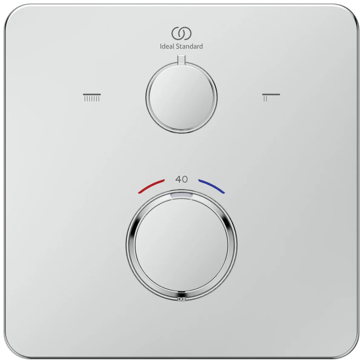 Ideal Standard Ceratherm C25 Chrom Unterputz-Badethermostat für Wanne & Dusche, 2 Verbraucher