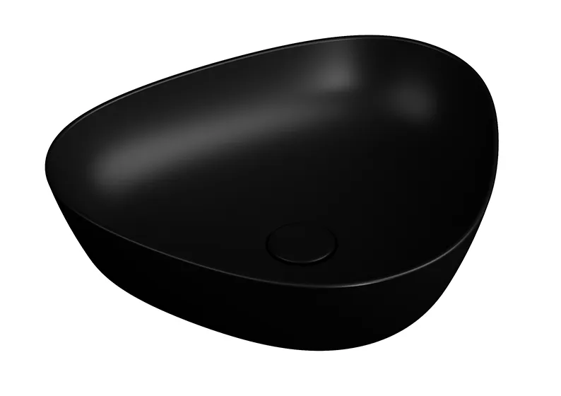 Plural Aufsatzschale flach asymmetrisch 47 x 40 x 13 cm Schwarz Matt mit Oberflächenveredelung Clean