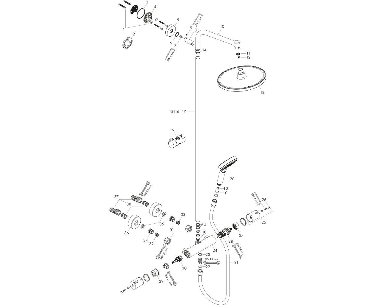 Showerpipe Crometta S 240 EcoSmart chrom