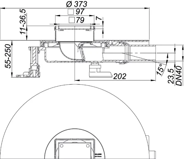 Bodenablauf DallDrain Individual Plan, DN 40, 100 x 100 mm
