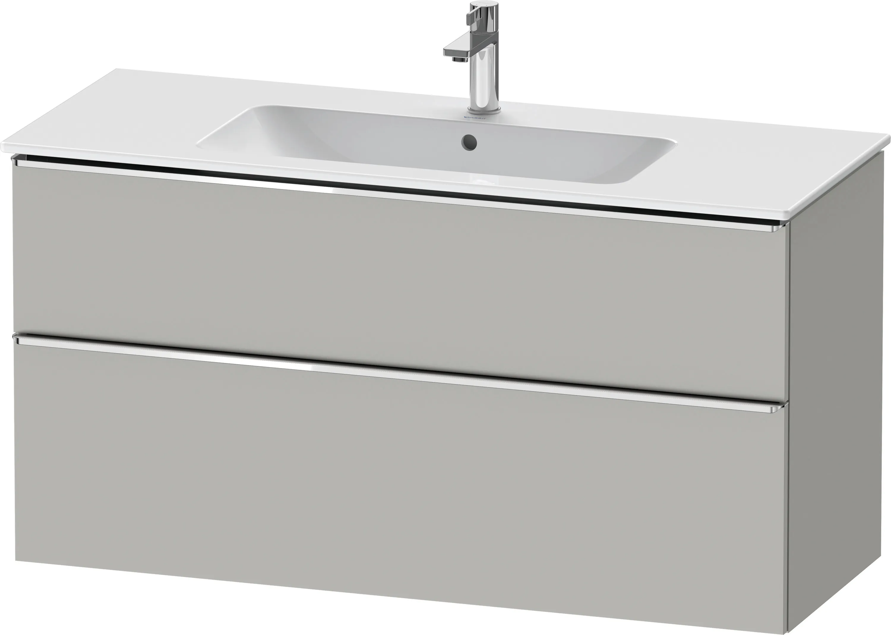 Duravit Waschtischunterschrank wandhängend „D-Neo“ 121 × 62,5 × 46,2 cm Betongrau Matt