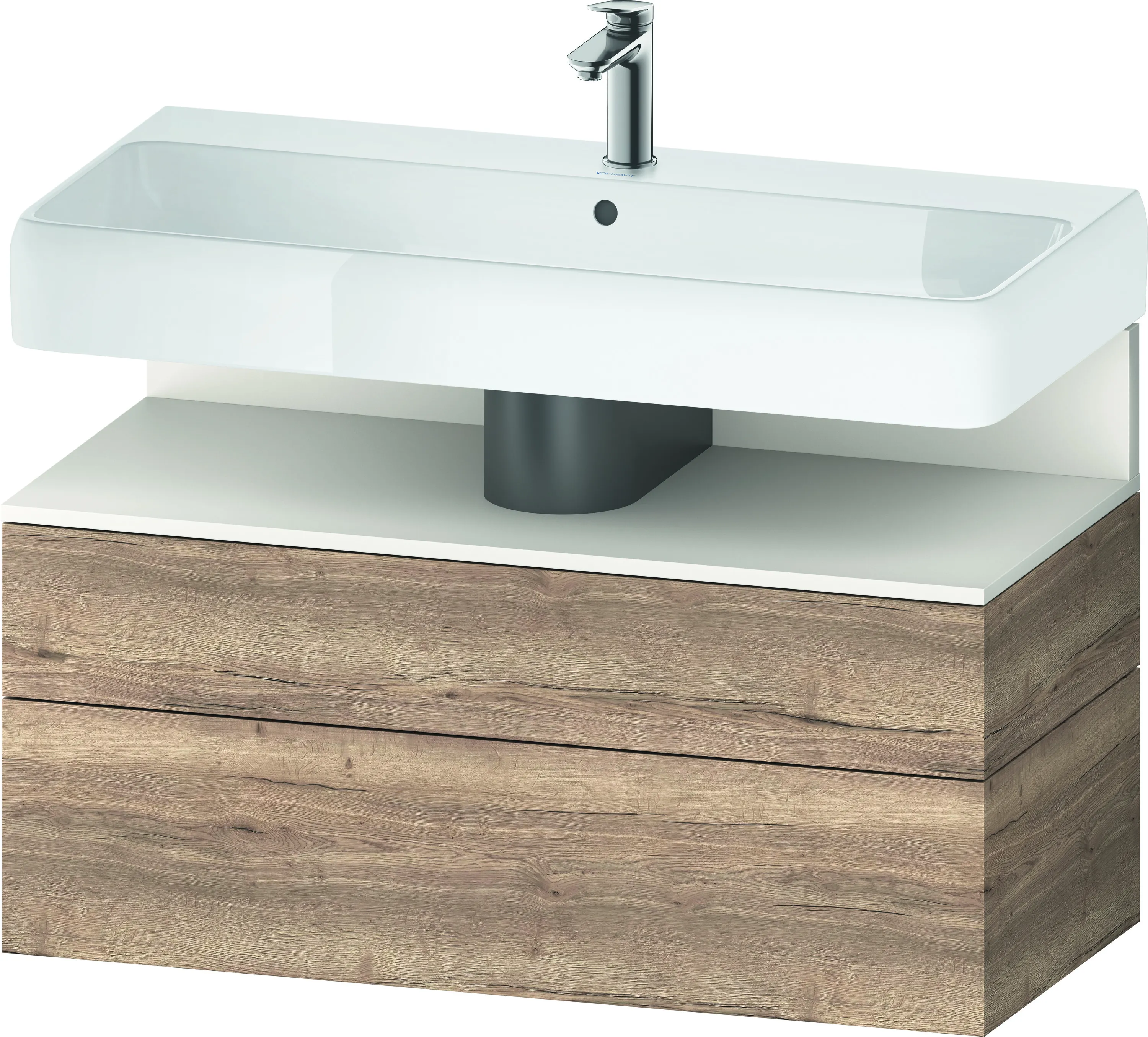 Duravit Waschtischunterschrank wandhängend „Qatego“ 99 × 59 × 47 cm, mit Beleuchtung